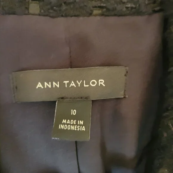 ANN TAYLOR TWEED DOUBLE-BREADTED BLAZER SZ 10 - Picture 4 of 14